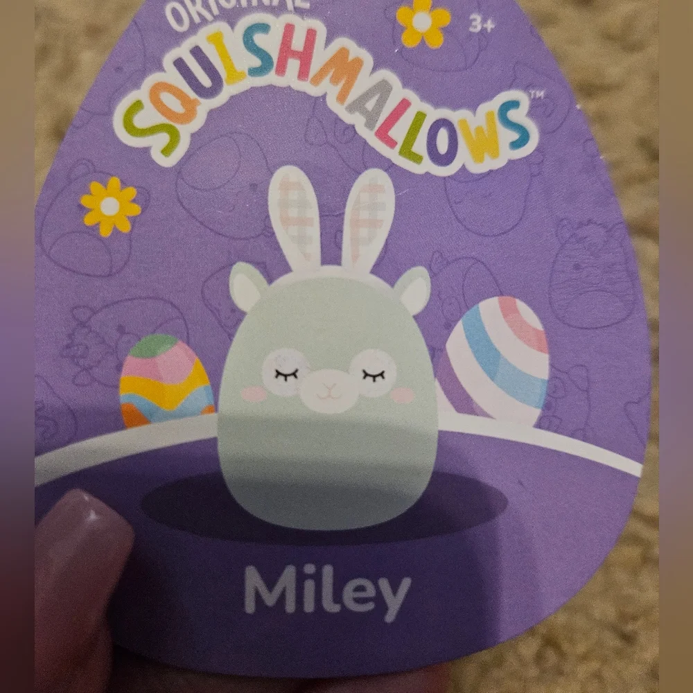 NWT Miley the Alpaca Llama with Easter bunny 🐰 ears Squishmallows 3” Clip